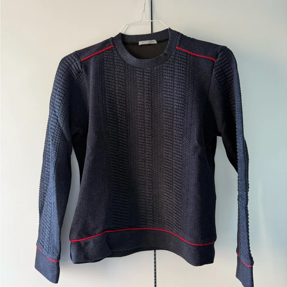 Zara Dark Blue Textured Sweater size M - Picture 2 of 7